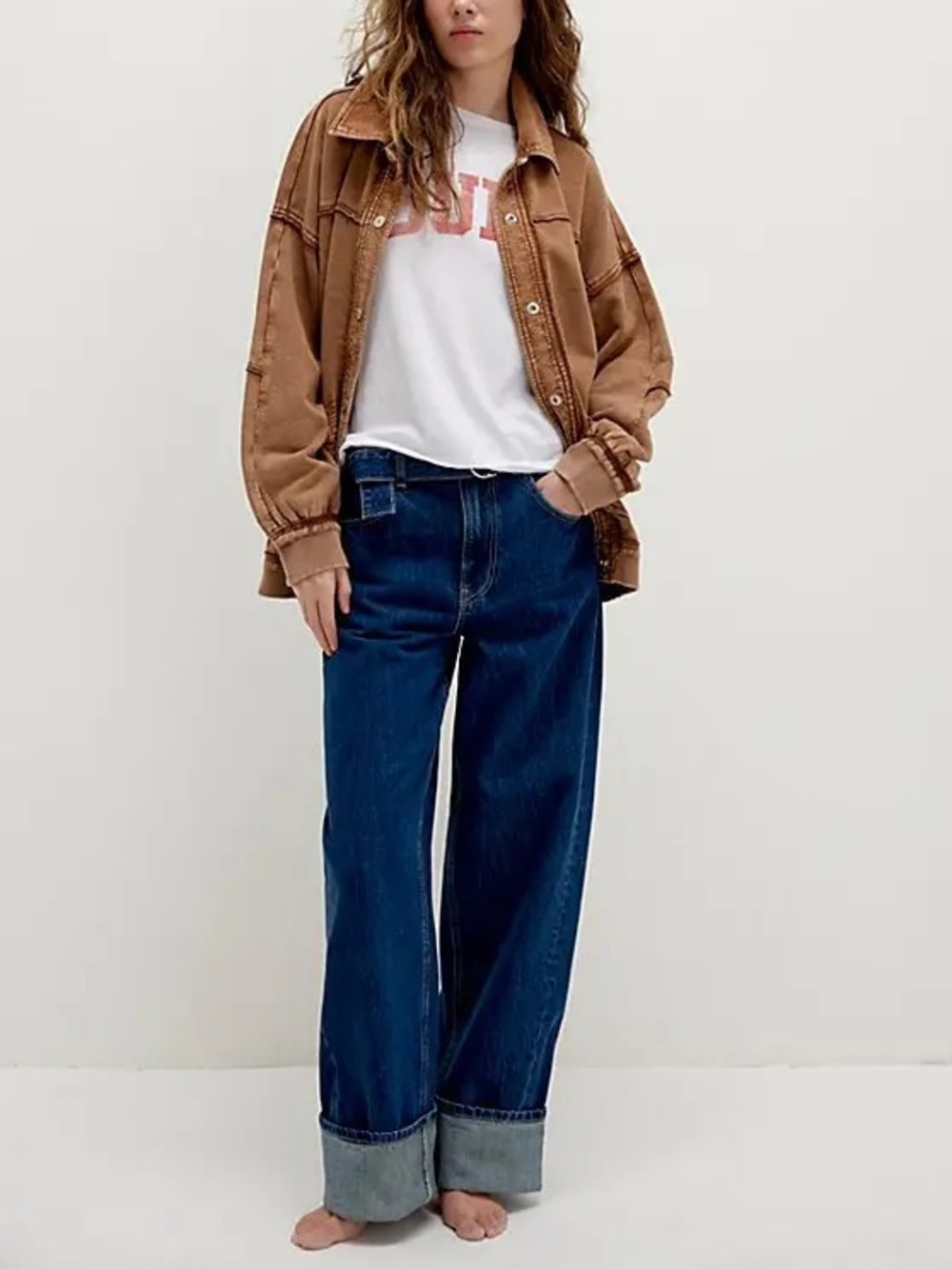 FREE PEOPLE Gauge Cardi Oversized Button Jacket Size XS - Picture 3 of 10